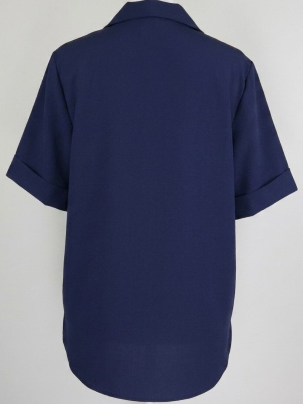 Kim Rogers Women's Blue Short-Sleeve Button-Up Faux 2 Piece Blouse Size XL C2146 - Picture 4 of 7